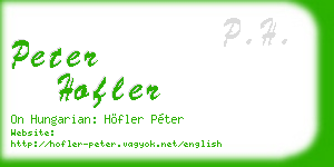 peter hofler business card